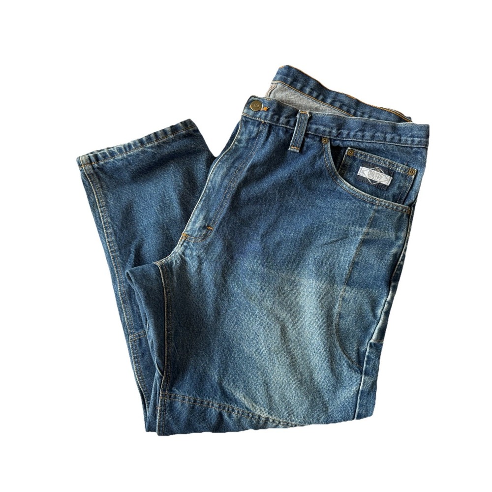 Diamond Gusset Jeans Carpenter Workwear Denim Mens 44x29 Blue Utility Pants USA